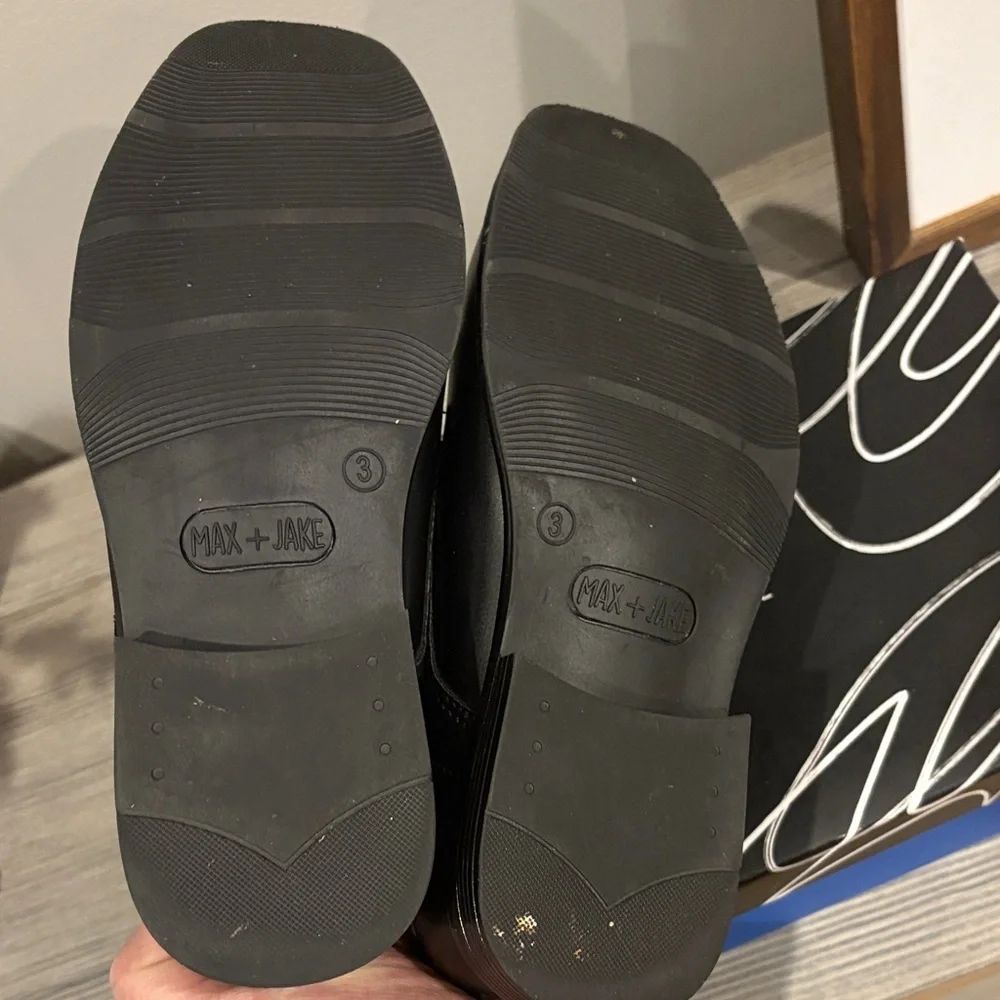 Max and Jake Black kids Dress Shoes